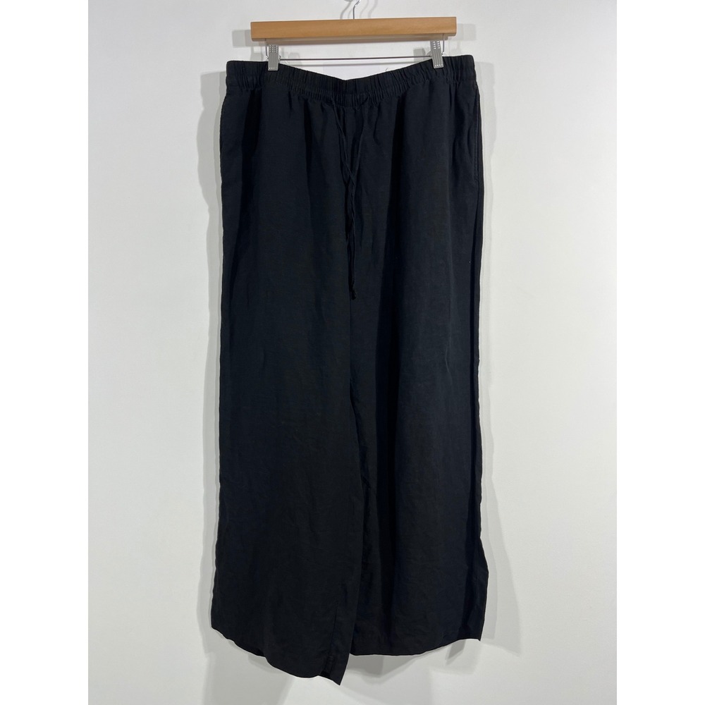 HM Euro Summer Coastal Resort  Linen Wide Leg Pants Coastal Boho VWomens XL
